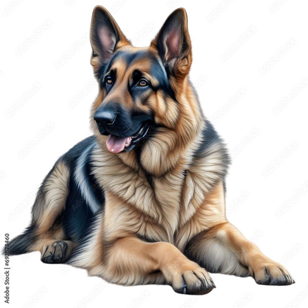 Color pencil sketch of a German Shepherd. Color pencil sketch of a German Shepherd.