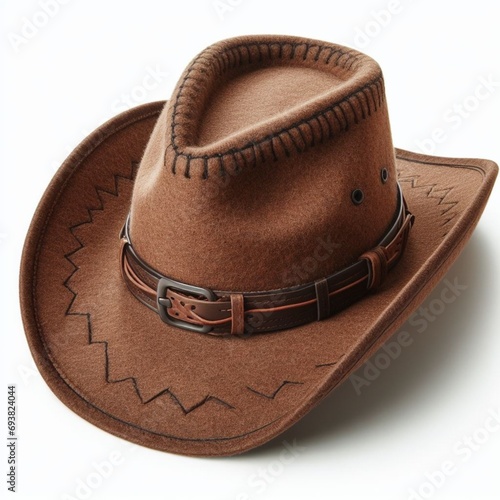 Brown Cowboy Hat Standing Out Against a White Backdrop