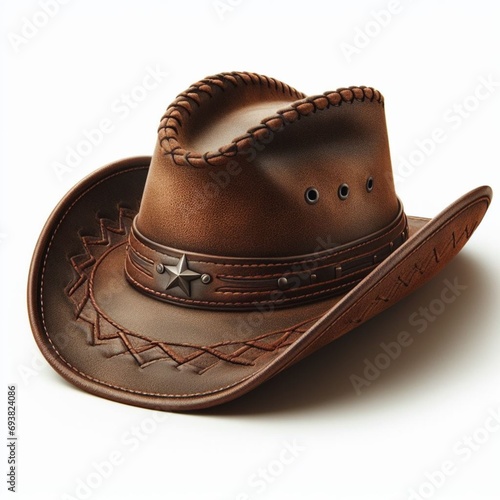  Brown Cowboy Hat Making a Statement on White