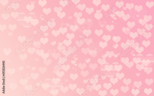 Pink background with hearts for St. Valentines Day