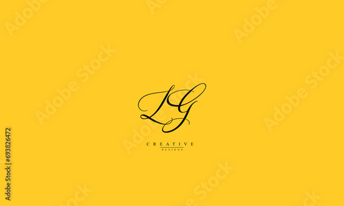 Alphabet letters Initials Monogram logo LG GL L G