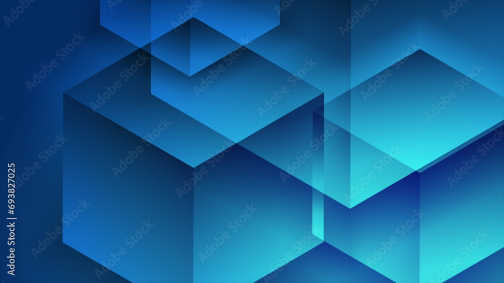 Abstract tech geometric background with blue 3d cubes Abstract tech geometric background with blue 3d cubes