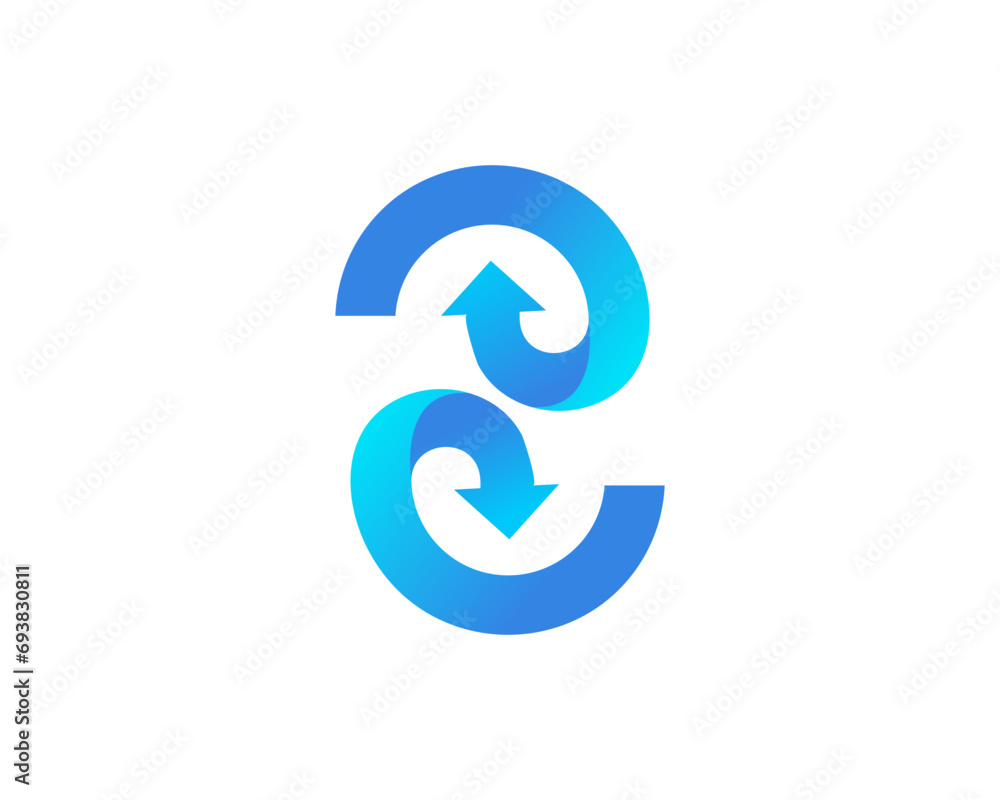 Modern arrow sign with letter s combination for business Modern arrow sign with letter s combination for business