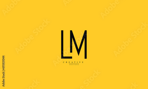 Alphabet letters Initials Monogram logo LM ML L M