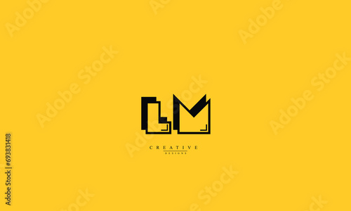 Alphabet letters Initials Monogram logo LM ML L M