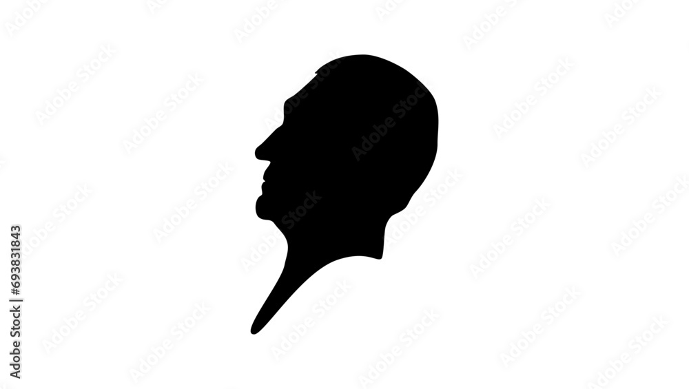 Leopold I of Belgium, black isolated silhouette Leopold I of Belgium, black isolated silhouette