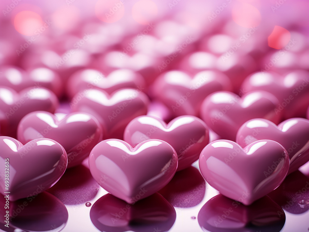 Pink hearts on pink background pattern Pink hearts on pink background pattern