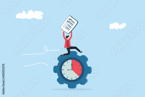 deadline concept, people running on gear time