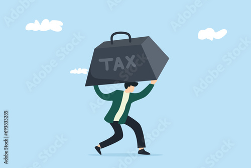tax concept. vector illustration of people paying taxes, economy, finance