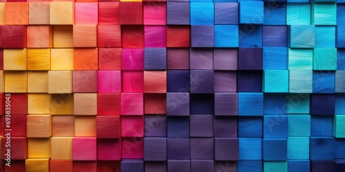 colorful wooden blocks background with spectrum colors