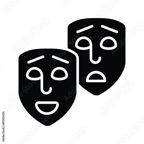 Face masks, theater masks theme party icon in modern style, easy to use photo