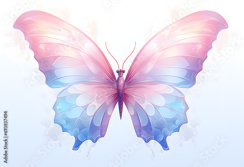 an illustration of colorful butterfly on a white background © Lin_Studio