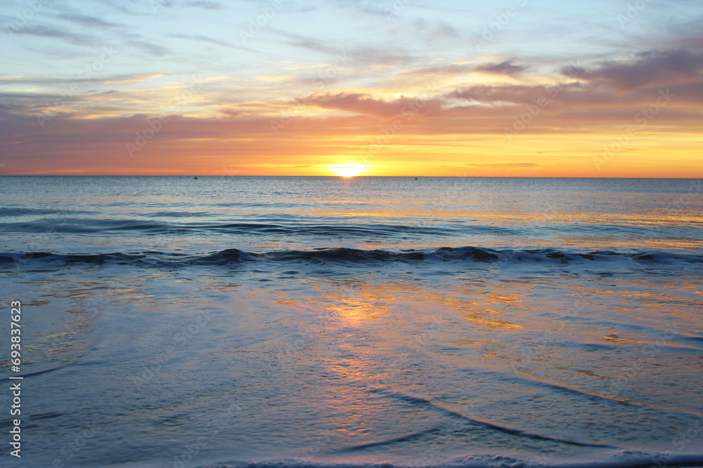 natural background beautiful sunrise over the sea