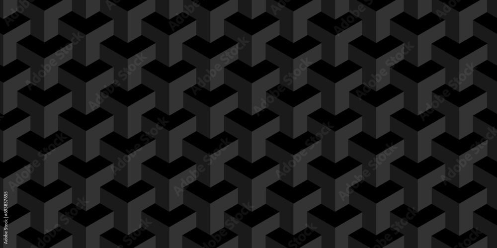 Abstract cubes geometric tile and mosaic wall or grid backdrop hexagon technology. Black and gray geometric block cube structure. Seamless geometric pattern grid backdrop triangle abstract background. Abstract cubes geometric tile and mosaic wall or grid backdrop hexagon technology. Black and gray geometric block cube structure. Seamless geometric pattern grid backdrop triangle abstract background.