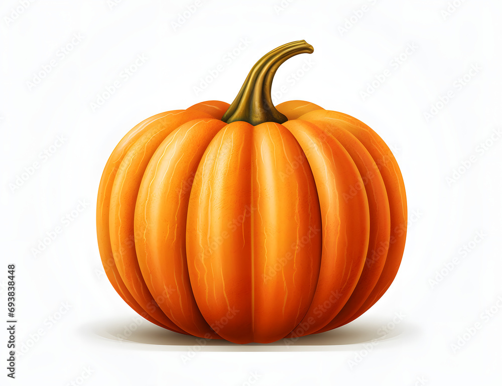 Obraz premium an orange pumpkin isolated on a white background