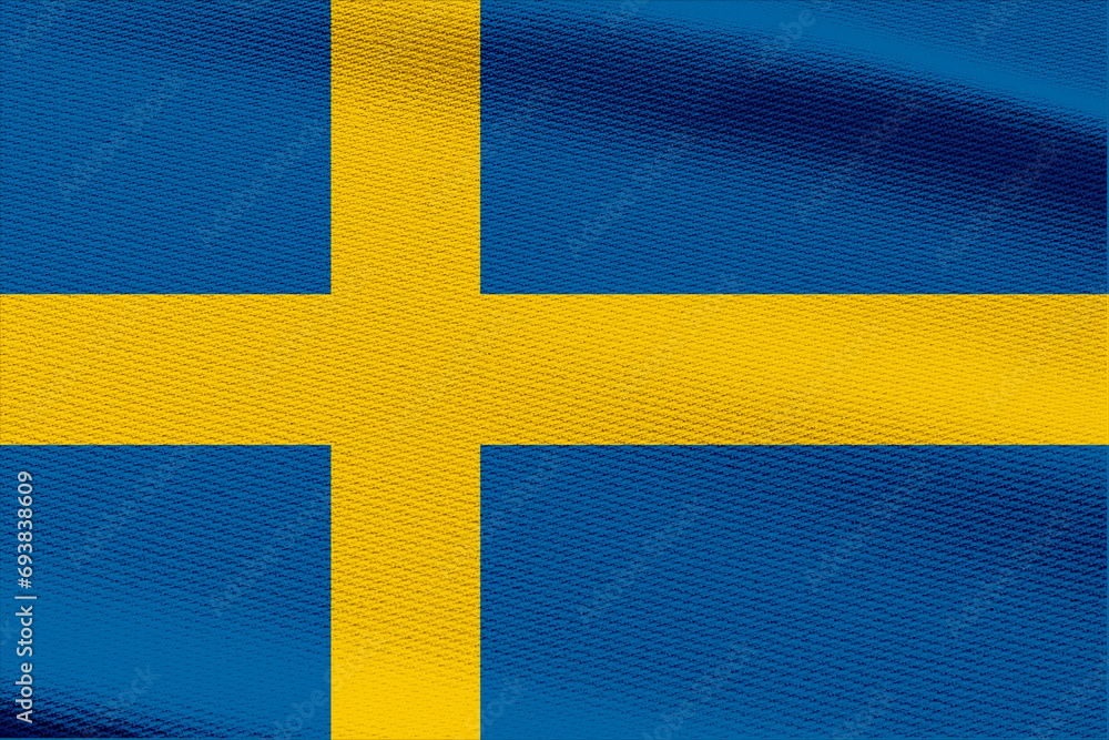 Close-up view of Sweden National flag. Close-up view of Sweden National flag.