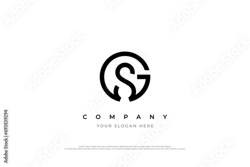 Initial Letter SG Logo or GS Monogram Logo Design