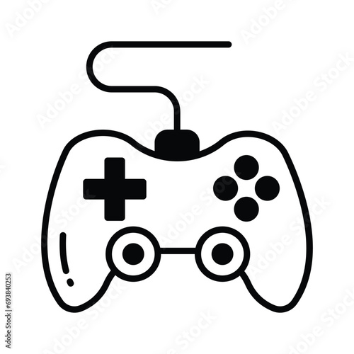 Game console or game controller, computer gaming, gamepad vector, icon of joystick gamepad