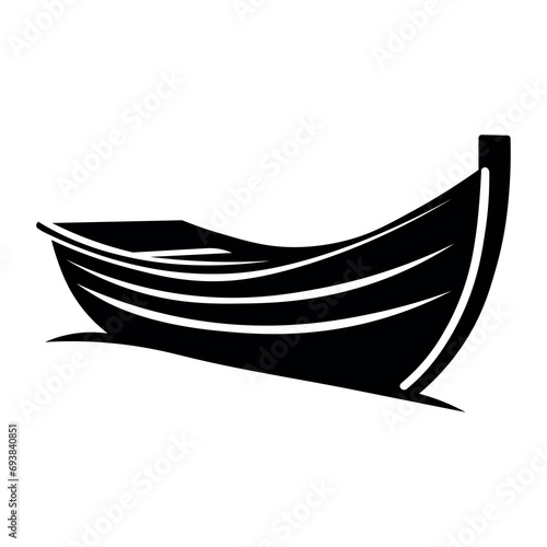 Boat vector black icon on white background