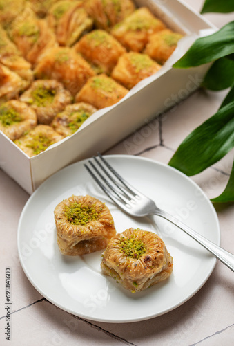 Assortment of Turkish baklava dessert