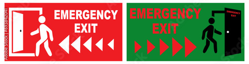 Emergency Exit Symbol Sign, Vector Illustration, Isolate On White Background Label.
