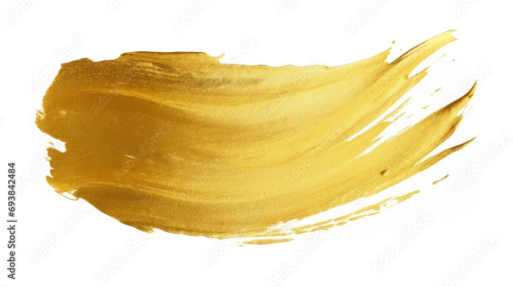 Beautiful textured gold paint brush strokes on white background. Metallic Golden ink brushstroke. Beautiful textured gold paint brush strokes on white background. Metallic Golden ink brushstroke.