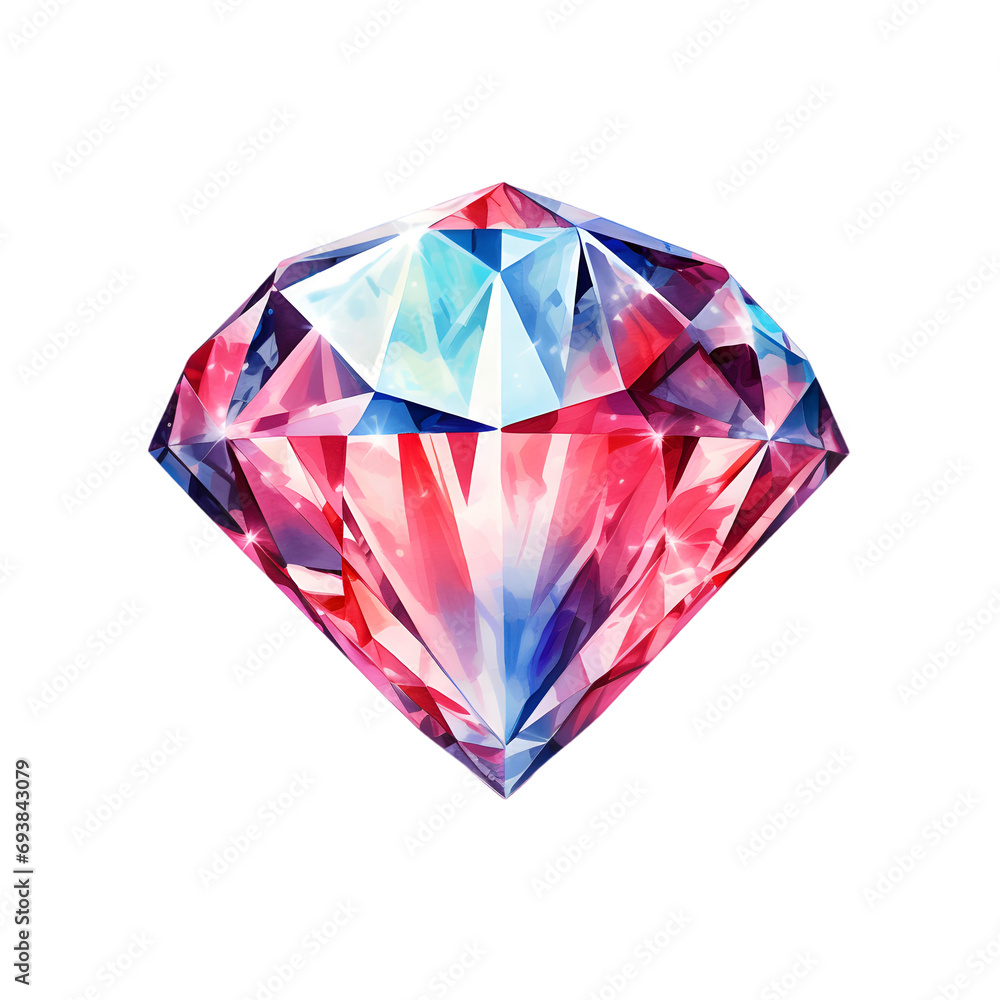 Diamond Gem isolated on transparent background illustration Diamond Gem isolated on transparent background illustration