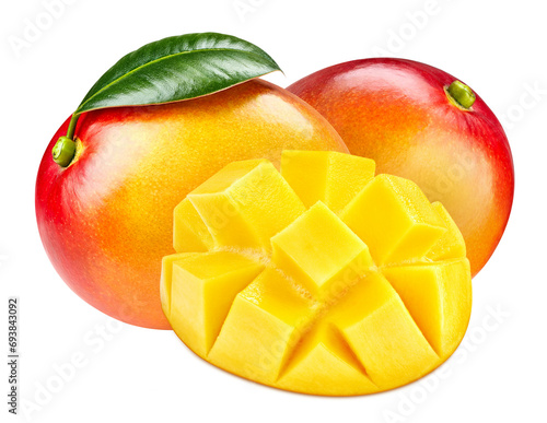 Organic mango isolated on white