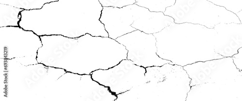 Vector stone wall with a crack,  black and white texture for design, cracks grunge urban Transparent background texture.