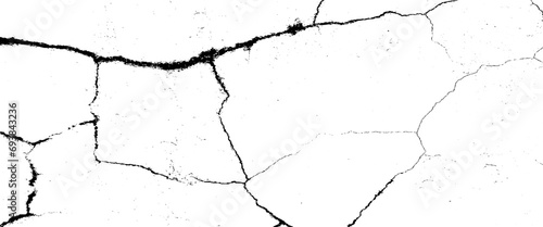 Vector black crack Transparent background, scratched lines texture.