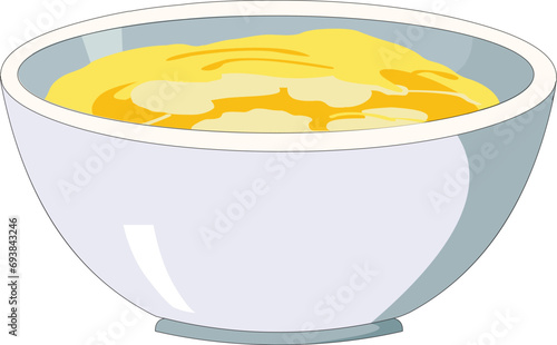 Ghee in a bowl vector illustration