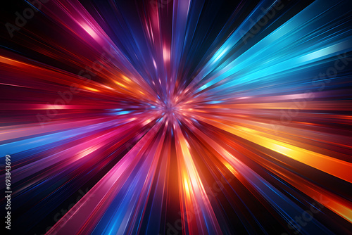 an abstract colorful star burst light beam 