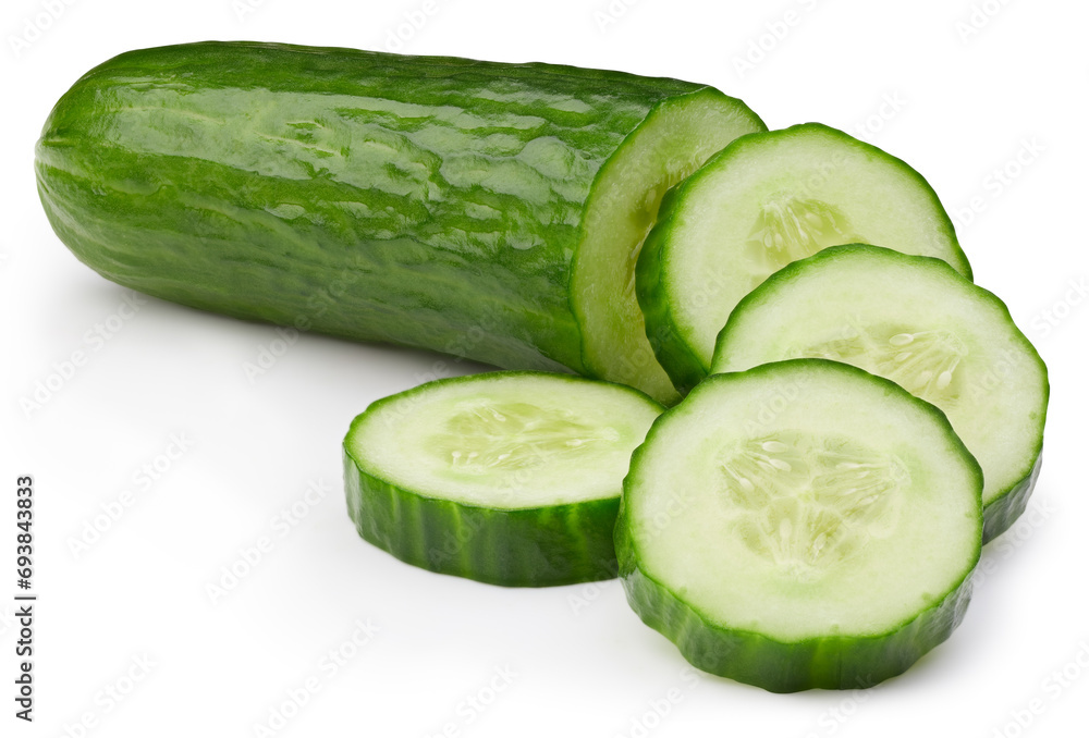 Fresh organic cucumber isolated clipping path Fresh organic cucumber isolated clipping path