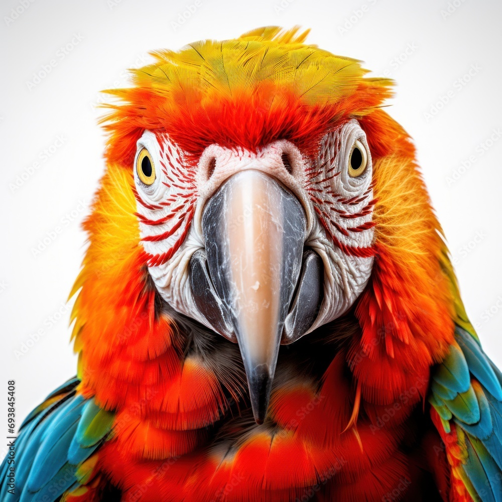 Fototapeta premium Striking parrot isolated on white