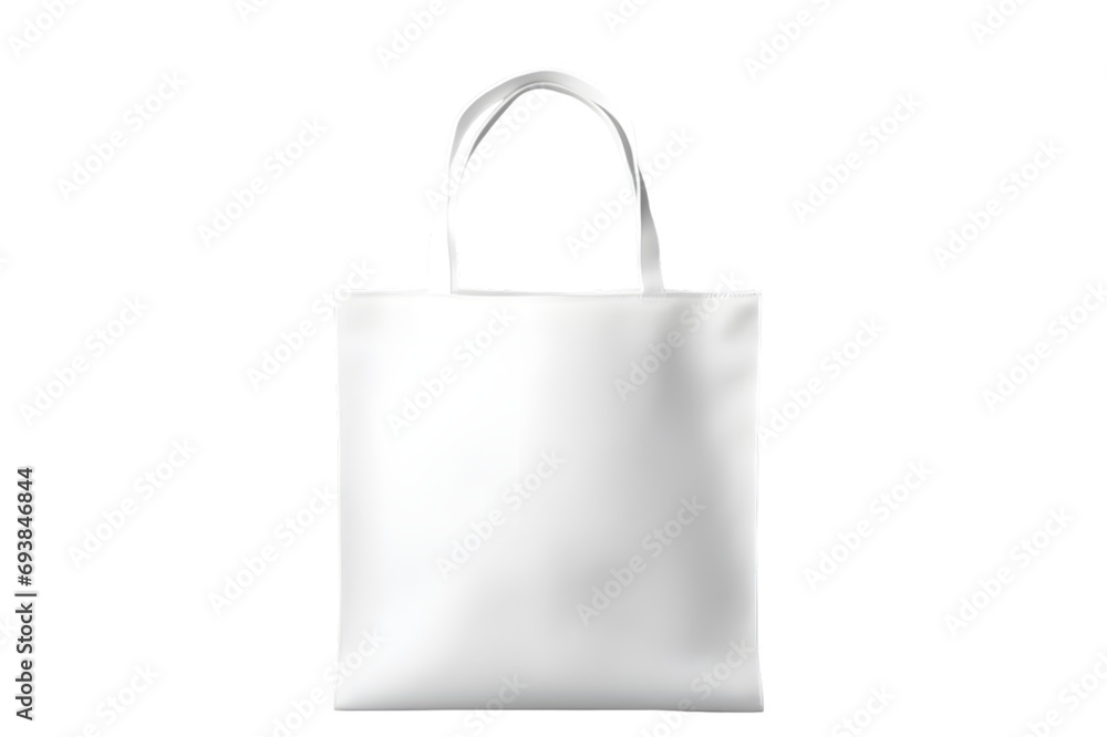 Mock up of pure white tote bag on transparent background Mock up of pure white tote bag on transparent background