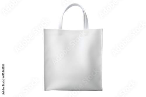 Mock up of pure white tote bag on transparent background