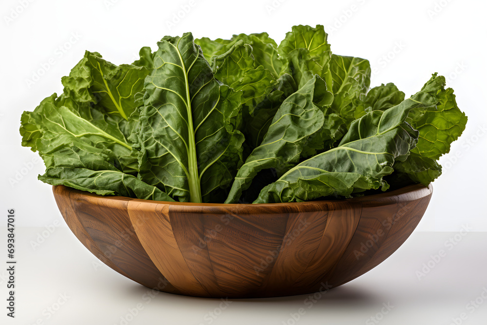 kale in a bowl placed on a white background kale in a bowl placed on a white background