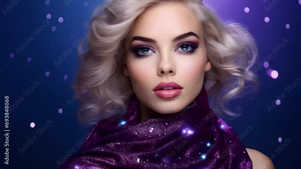 Glamorous Winter Beauty with Sparkling Scarf. Generative AI Glamorous Winter Beauty with Sparkling Scarf. Generative AI