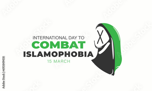 international day to combat islamophobia. background, banner, card, poster, template. Vector illustration.