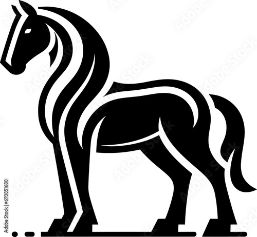 black and white horse