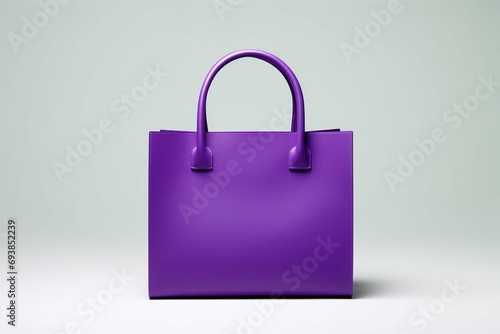 Purple and green shopping bag isolated on a white background photography