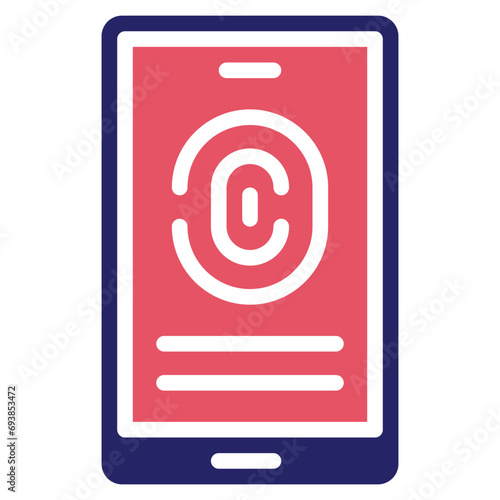 Mobile Fingerprint Lock Icon
