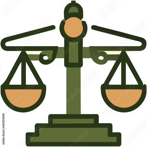 Real estate lawyer scales of justice vektor icon illustation