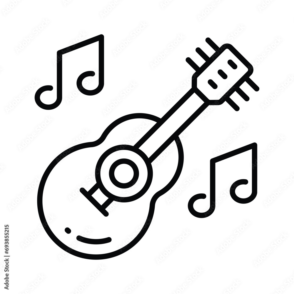 A string musical instrument vector design, premium icon of guitar in modern style A string musical instrument vector design, premium icon of guitar in modern style
