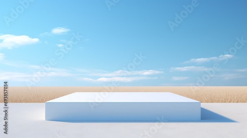 a white rectangular object in a desert © Eugen