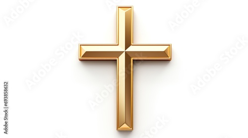 a gold cross on a white background
