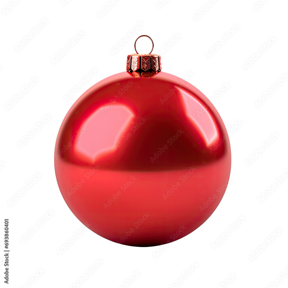 Vibrant Red Christmas Ornament Ball Isolated on transparent Background Vibrant Red Christmas Ornament Ball Isolated on transparent Background