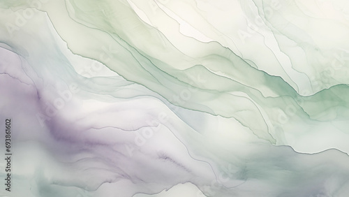 Abstract Artistry: A Sage Purple and Green Watercolor Symphony