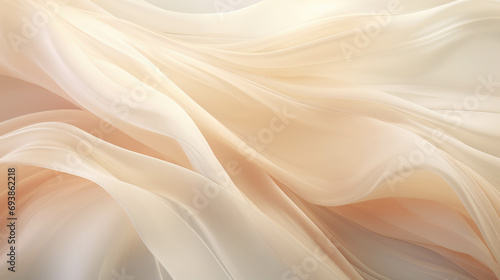 Soft Beige Abstract Silk Flower Texture with Smooth Transitions And Wave Movements. Texture for the Fabric Industry and Women's Fashion