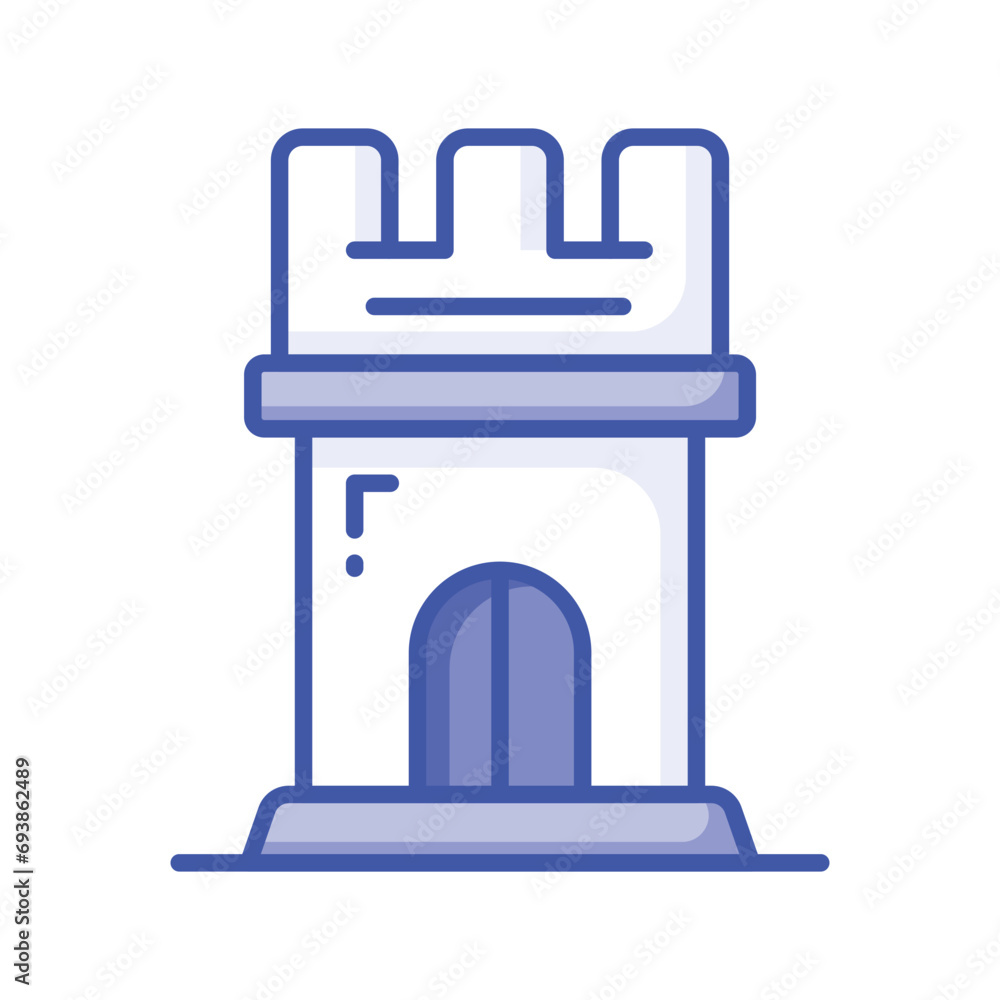 Icon of castle tower in trendy style, ready to use vector Icon of castle tower in trendy style, ready to use vector